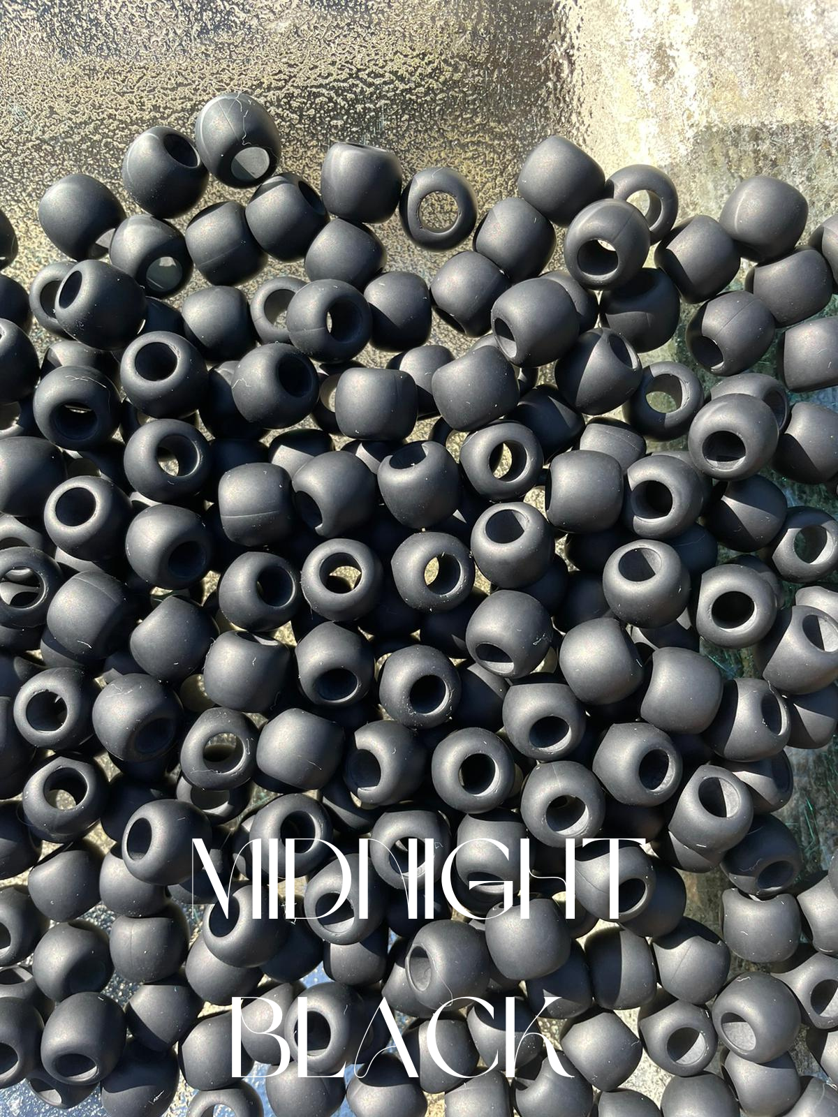 75 Black Rubber Hair Beads