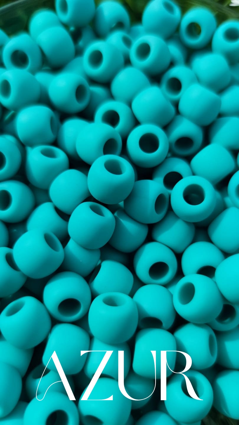 Blue Soft Silicone Hair Beads - Comfortable, Non-Toxic Hair Jewellery for Kids & Adults, Perfect Gift & Accessory