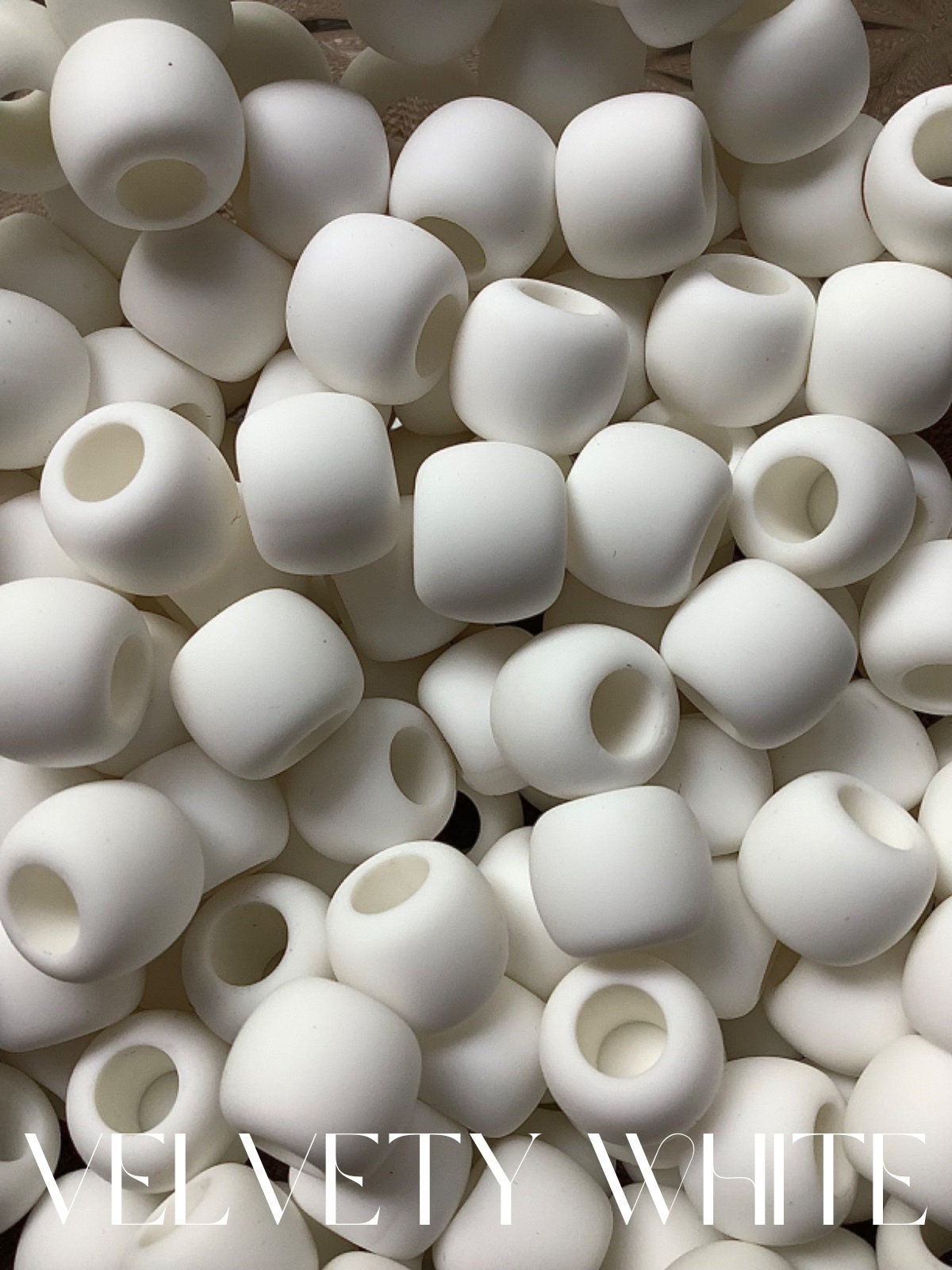 White Soft Rubber Silicone Hair Beads - Comfortable, Non-Toxic Hair Jewellery for Kids & Adults, Perfect Gift & Accessory. Softest touch you can find!