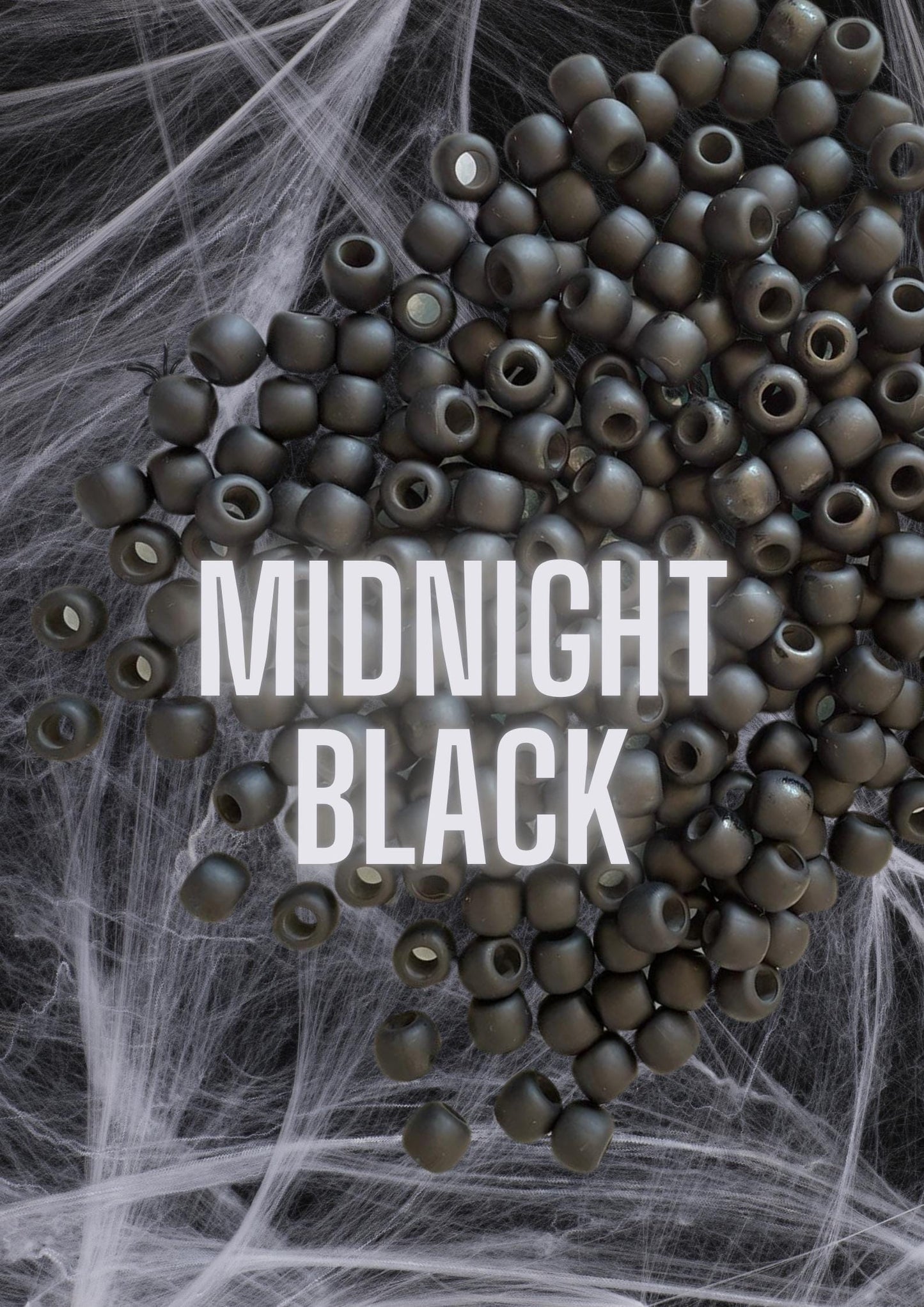 Black Velvety soft &#39;&#39;Midnight Black&#39;&#39; silicone Beads